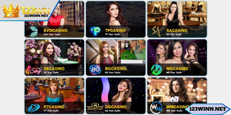 Những trò chơi casino tại 123WIN “hot” nhất hiện nay